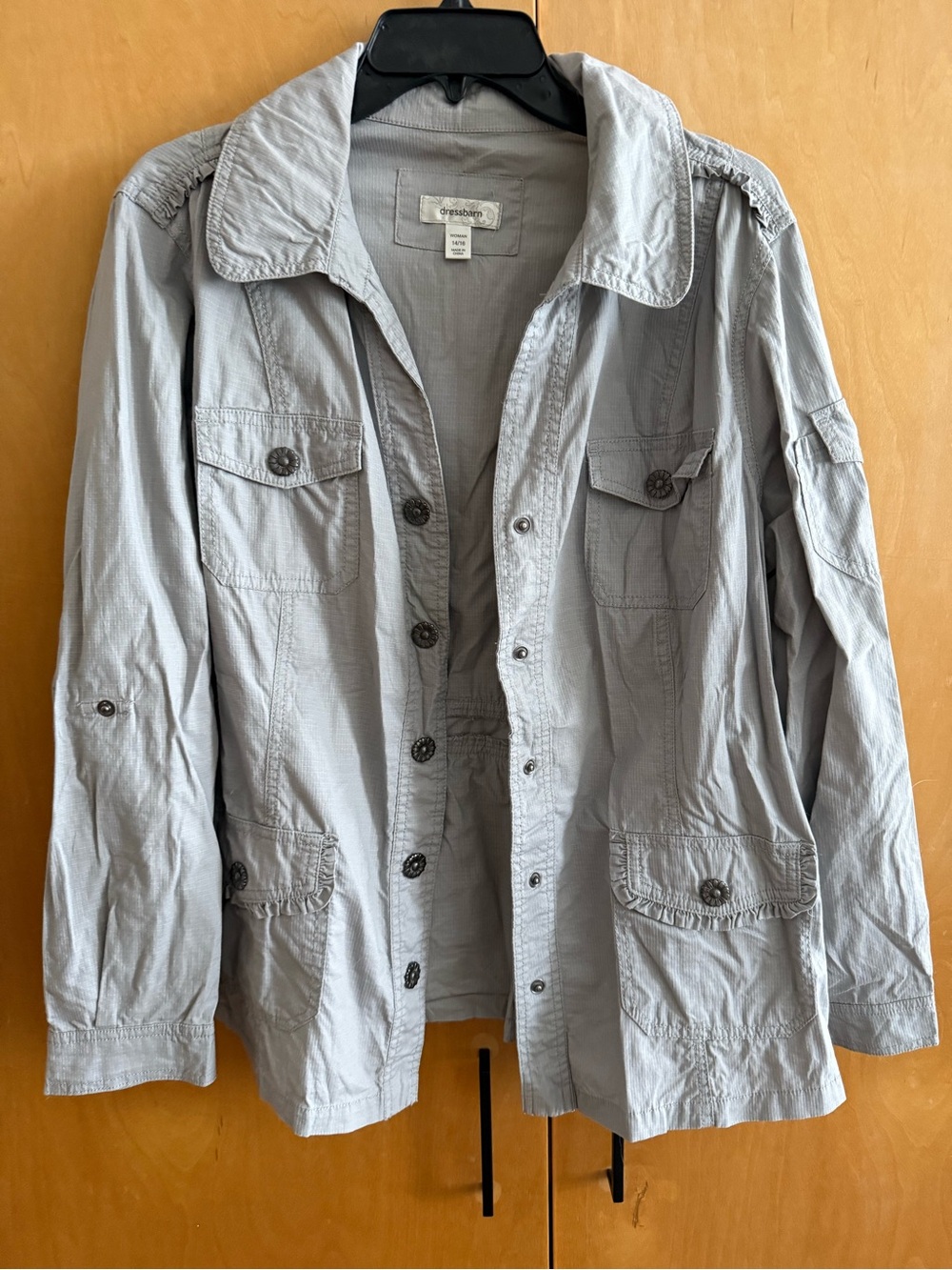 dressbarn Light Gray Utility Jacket